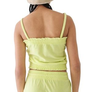 J. Crew XS Terry Cloth smocked tank and shorts in Crisp Apple